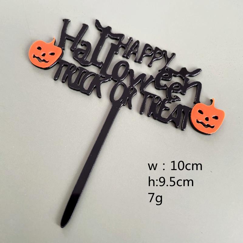 Halloween Acrylic Cake Topper Pumpkin Letter Insert Double Layer Party Decor