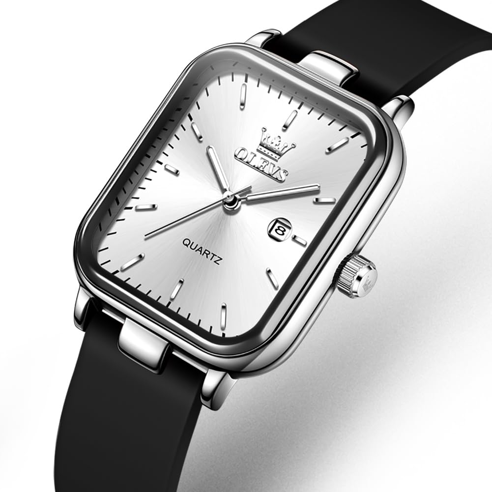 OLEVS Silicone Classic Quartz Gift for White Women's Watch, Band, Watch, Elegant, Popular, Stylish, Women,