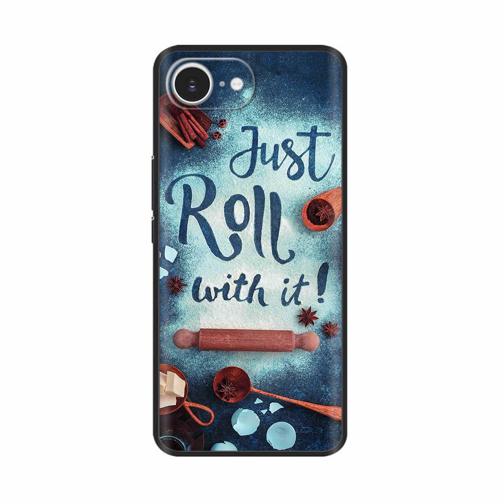 For iPhone 16E Case Fantasy Flower Black Phone Case For iPhone16E / iPhone SE 2025 Soft TPU Shockproof Back Cover Fundas Housing