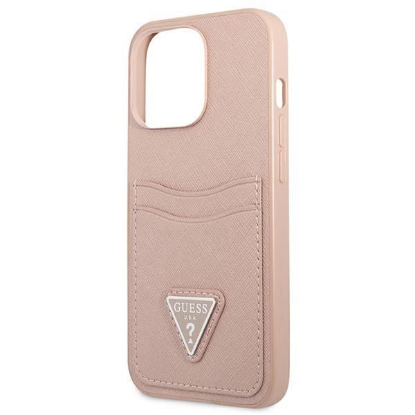 Guess Guhcp13Lpsatpp Iphone 13 Pro / 13 6,1 Różowy/Pink Hardcase Saffianotriangle Logo Cardslot