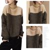 RoyzTocz Striped Turtleneck Knit Long Korean Perfect for Going and Winter Women's Sweater, Sleeve, Slimming, Style, Versatile, Casual, Cute, Stretchy,