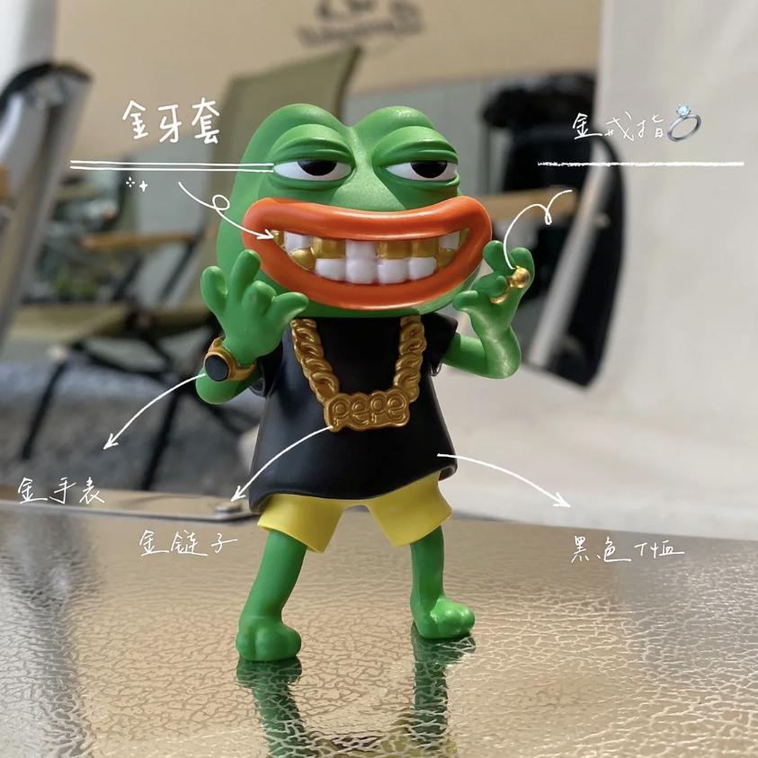 Sad Frog Krypton Gold Player Blind Box Pepe Lonely Frog Ornaments Hand-Made Dolls Around The Tide To Play Gifts Boys Niche Gifts