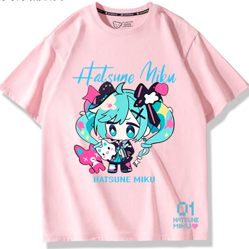 Second Dimension Anime Hatsune Miku Fashion Trend New Cotton Top Short Sleeve T-shirt Unisex