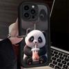 Milk Tea Time Panda INS For Samsung Galaxy Case S24 S23 S22 S21 Ultra Plus Fe A55 A54 A53 A52 A35 A25 A15 A14 5G Phone Y2k Cover