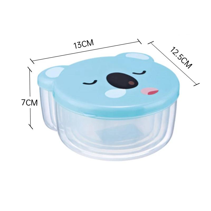 4Pcs/set Cute Cartoon Plastic Food Storage Box Children's Fruits Snacks Crisper Portable Lunch Box Food Storage Container