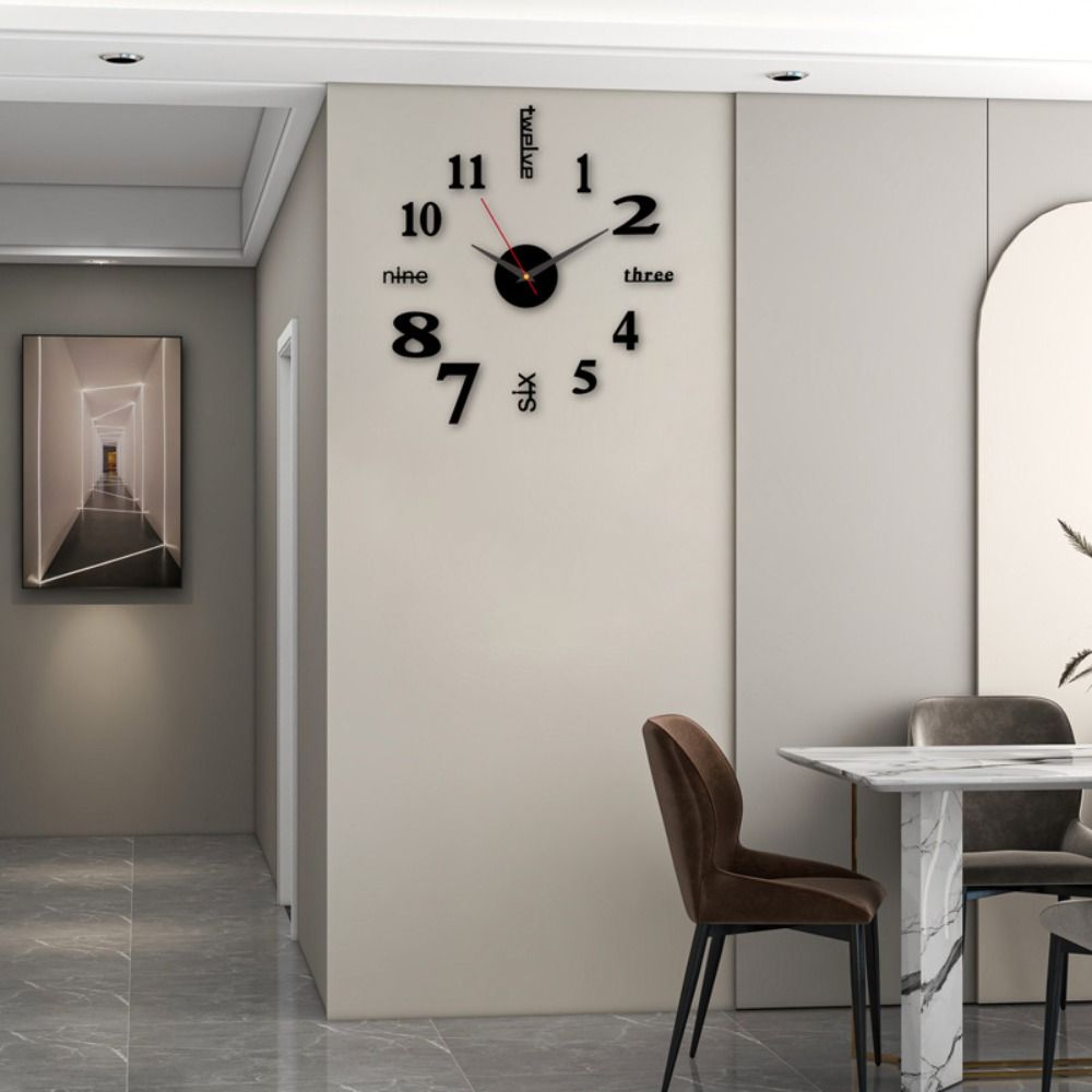 New Frameless Wall Clock Wall Mechanism Wall Decoration Digital Wall Clock DIY Home Silent Clock Living Room Office