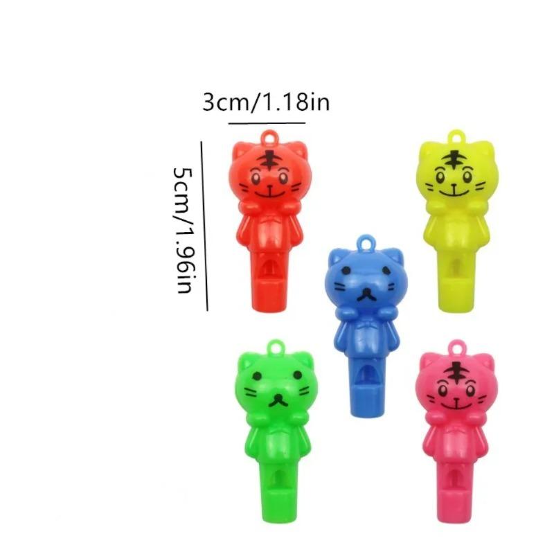 10PCS Random Style Cute Animal Cat Plastic Whistle Referee Sport Cheerleading Toys And Kids Children Birthday Party Favors Gifts
