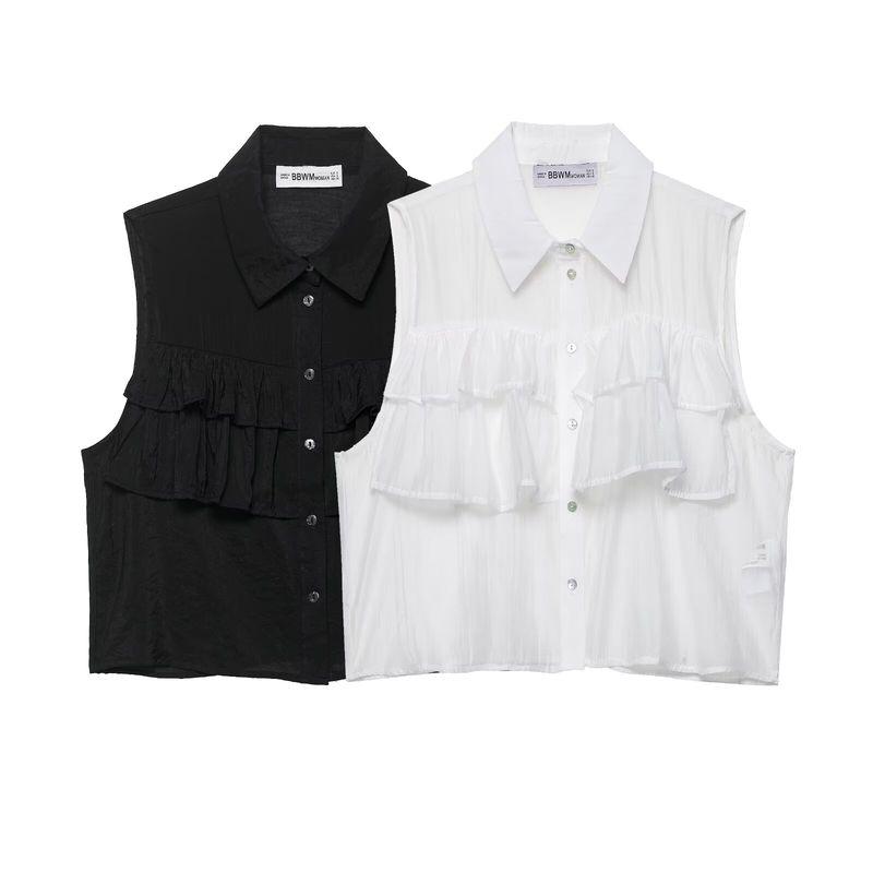 Araltay New Arrival Fashion Style Women's Clothing Fashion All-Match Minimalist Translucent Laminated Decoration Tops 1971804