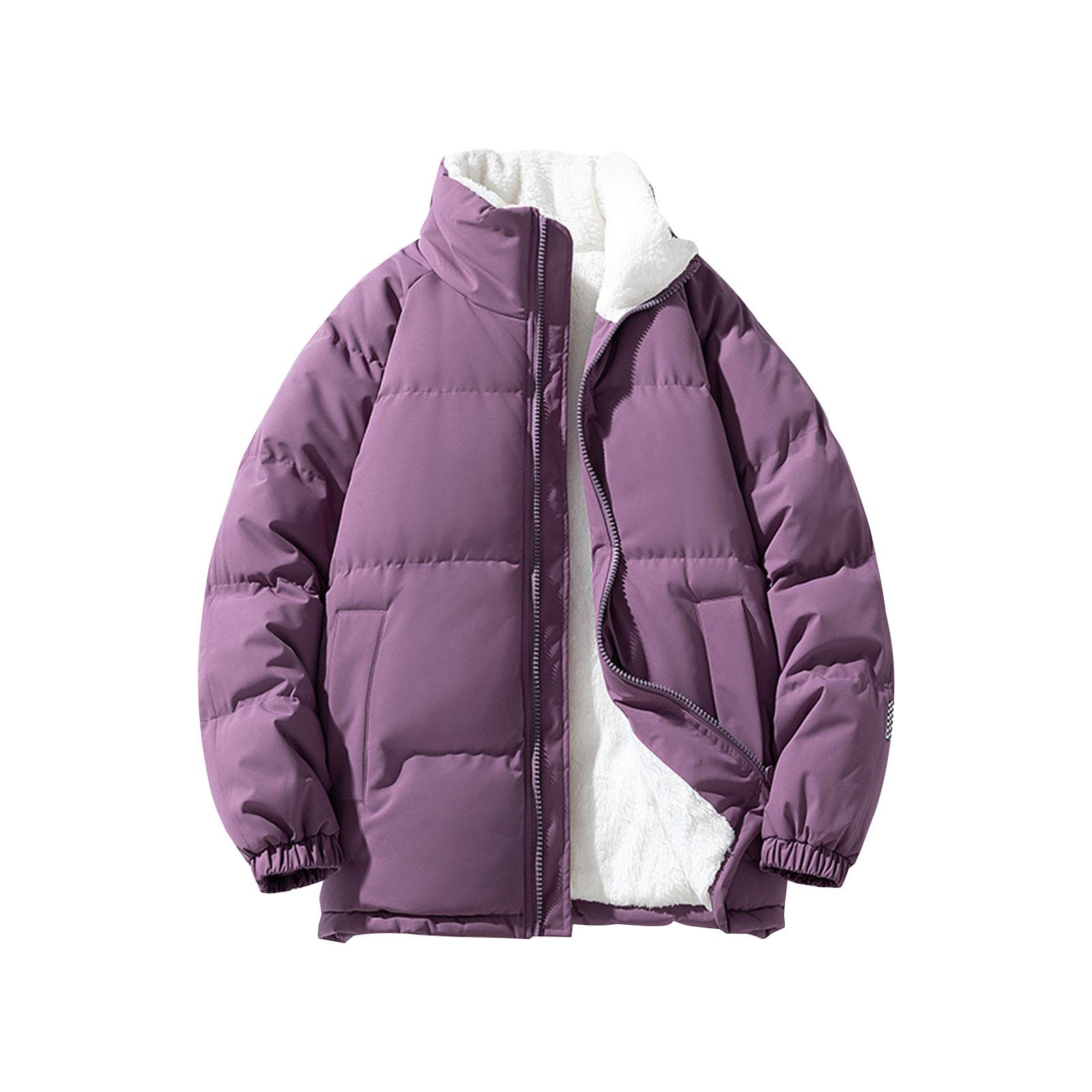 

Зимнее пальто, теплое облегающее толстое пальто, повседневная куртка, верхняя одежда, верхняя блузка M фиолетовый