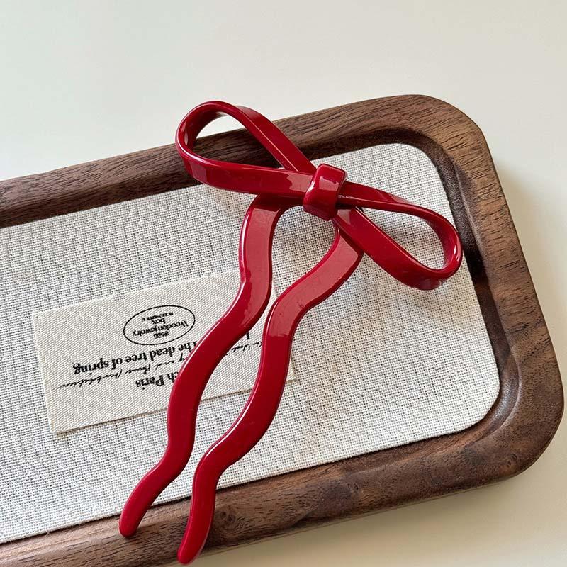 Fashion Acetate Wave Bow Hair Stick Women Girls New Chinese Style Colorful U-Shaped Convenient Hairpin Sweet Hair Accessories