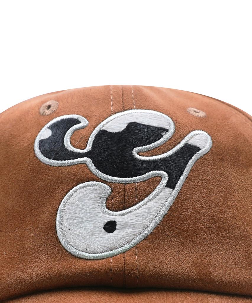 GLACK Gc073 Hairy Applique Suede Ball Cap (Brown)
