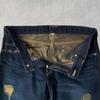 Used Roen Gold thread lining crushed denim skull skull grunge big brother gal man