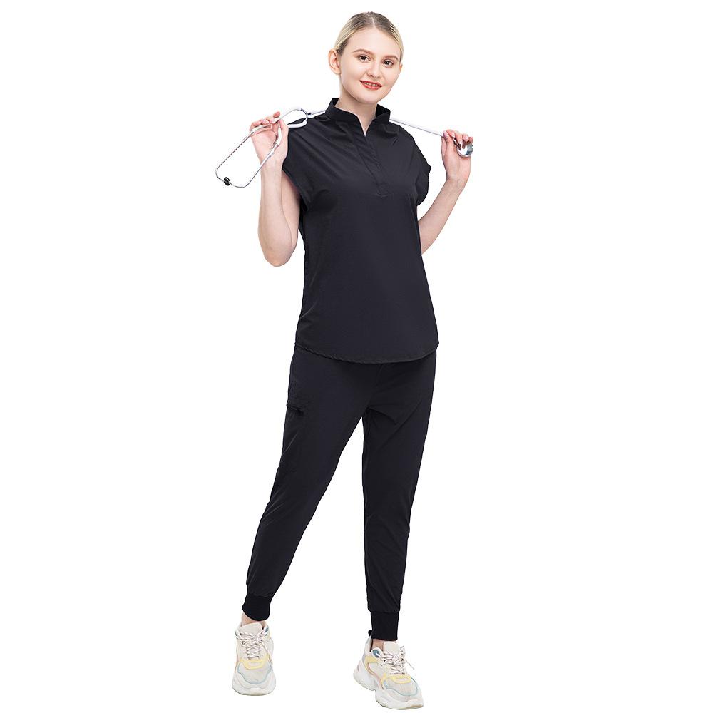 Letni strój z krótkim rękawem do prania ręcznego, elastyczny, szybkoschnący, szlafrok chirurgiczny, damski, do salonu piękności, ubranie robocze lekarza, top pielęgniarki