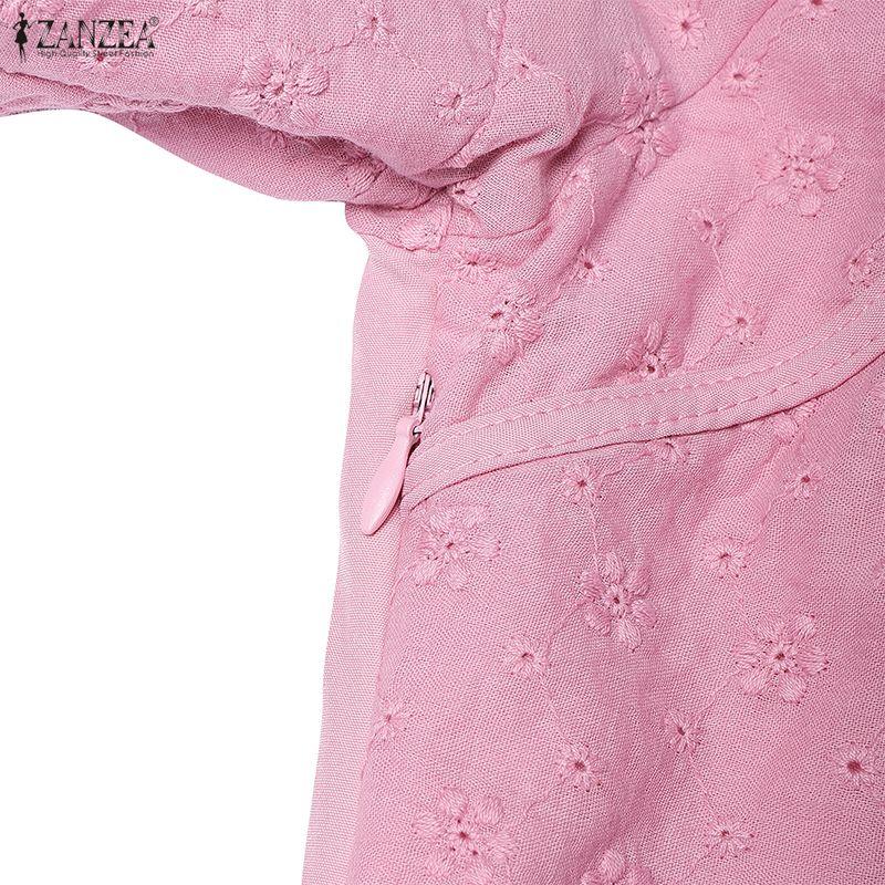 ZANZEA Women Elegant Summer Casual Short Sleeve Dress