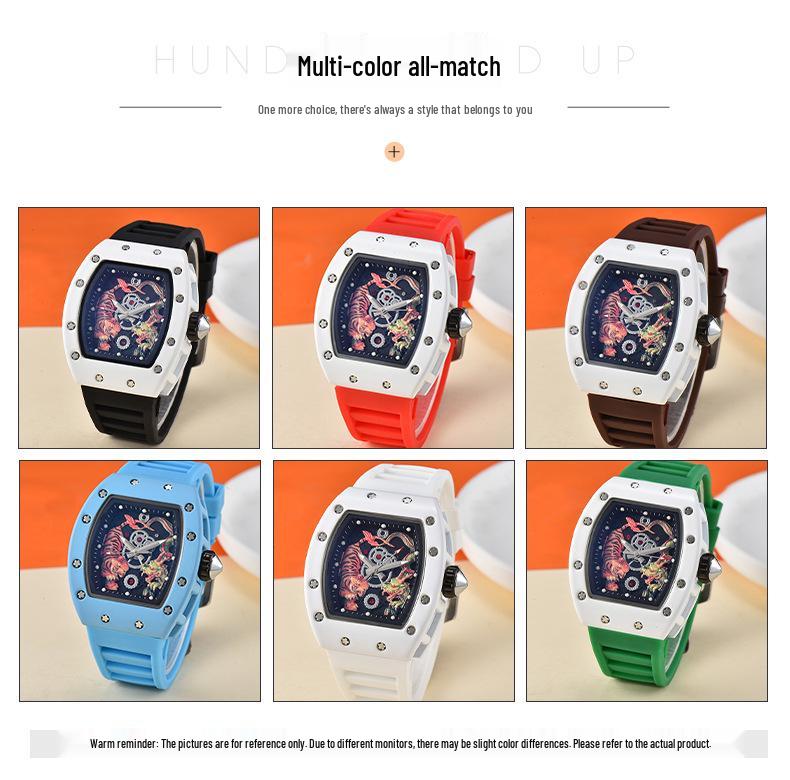 Drache Tiger Totem Quarz Herrenuhr - Kräftiger Europäischer & Amerikanischer Stil für Jugendliche