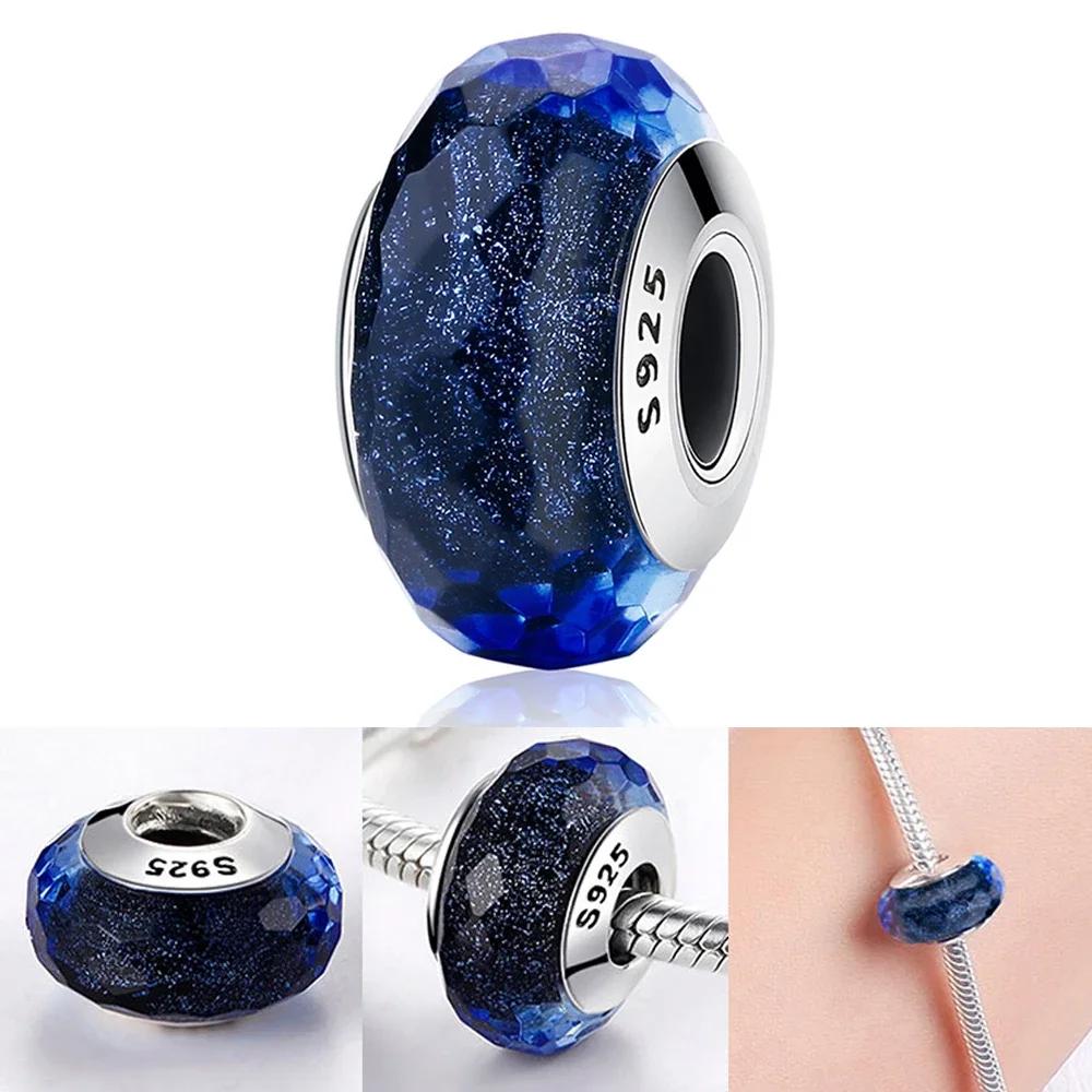 Copper Pink Flower Murano Glass Beads Charm Fit Original Bracelet Necklace Faceted Murano Diy Women Luxury Jewelry