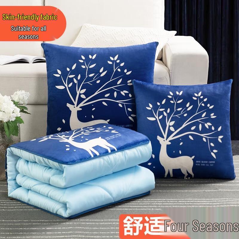 HANDUNYOU Reindeer 2-in-1 Nap Pillow Blanket