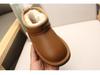 2025 Winter Genuine Leather Kids' Fleece-Lined Snow Boots - Warm, Thickened Short Boots for Boys and Girls