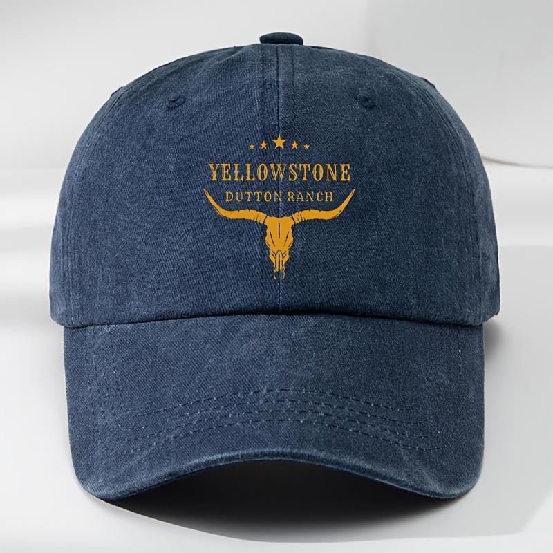 Soft Polyester Cap YELLOWSTONE Vintage Baseball Cap  Soft Polyester Adjustable Breathable Sun Hat Hand Washable