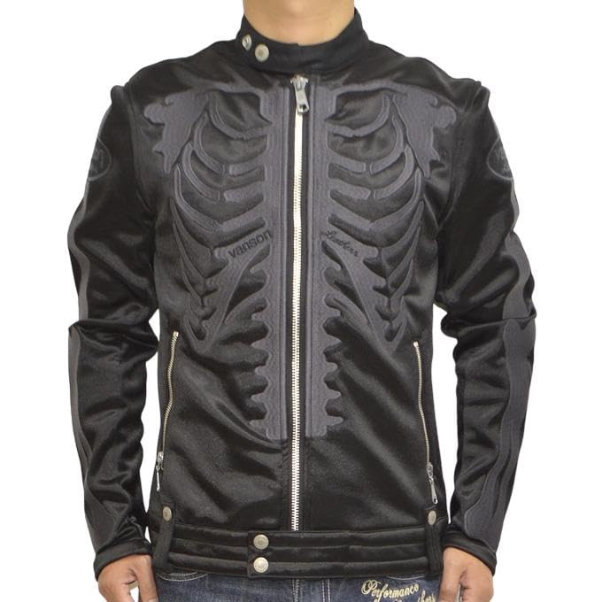 

Custom made by our store Black B color bonding single rider jacket bone bike biker outerwear [Banson] ABV-2301 men s (XXL)