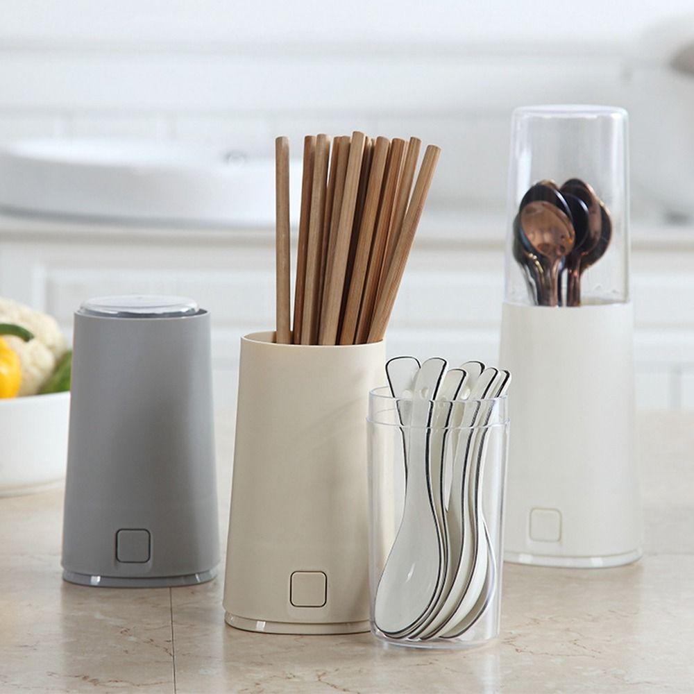 

with Lid Chopstick Cage Dustproof Cutlery Storage Box Creative Cutlery Holder Fork абрикосовий