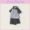 College Style Boys Summer Outfit Set With Cotton Fabric For Kids Ages 3 To 8
