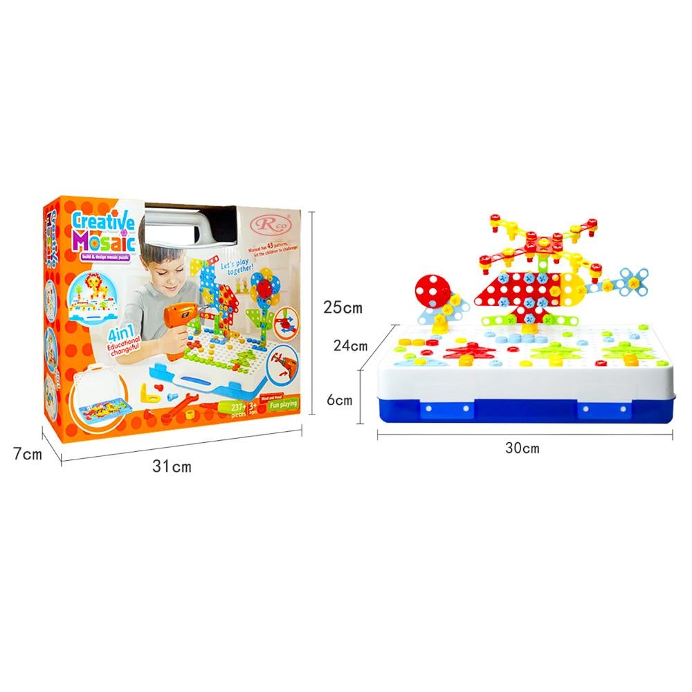 STEM Educational Interactive Toy, 237 Pcs ABS Building Blocks Set with Electric Drill for 2D/3D Engineering Construction, Portable Storage Case
