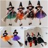 Multicolor Halloween Hanging Decoration Riding a Broomstick Witch Cartoon Pumpkin Ghost Hanging Pendants Scene Dress Up