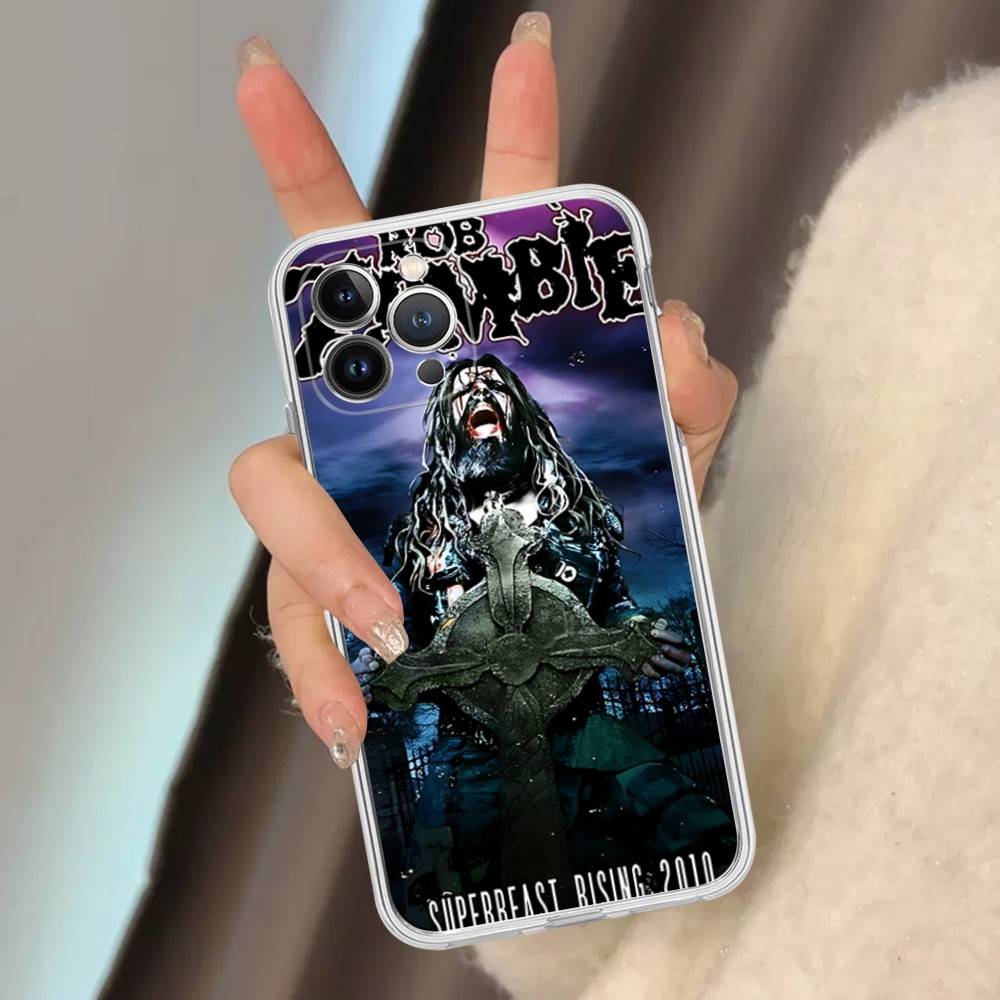 Retro Singer R-Rob Z-Zombie For IPhone 11 12 13 14 15 16 17 Pro Max Plus Air Transparent Clear Shockproof Case