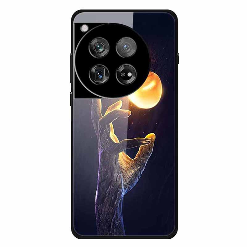 For OnePlus 12 5G Phone Case Pattern Printing Tempered Glass Shockproof Cover