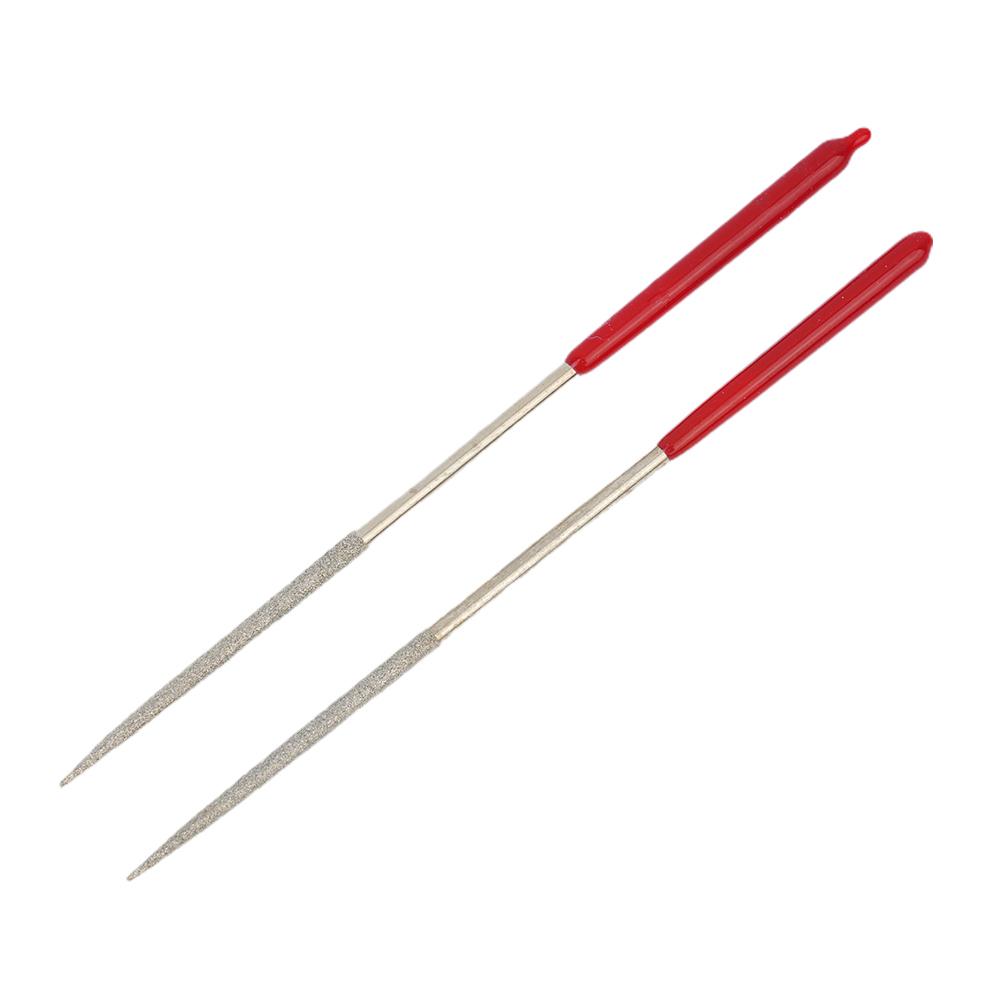 Industrial Diamond Files Silver Tone + Red 2 Pcs 3 X 140 Mm