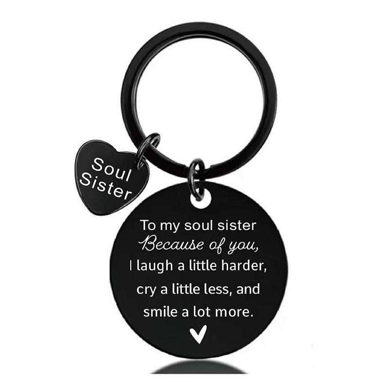 Keychain Pendant for Best Friends Sisters Friends Christmas Gift Metal Keychain Stainless Steel Keychain for Backpack Bag Pendant