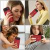 For iPhone Air Case Card Holder Ring Kickstand TPU + PU Leather Phone Cover with Long Strap