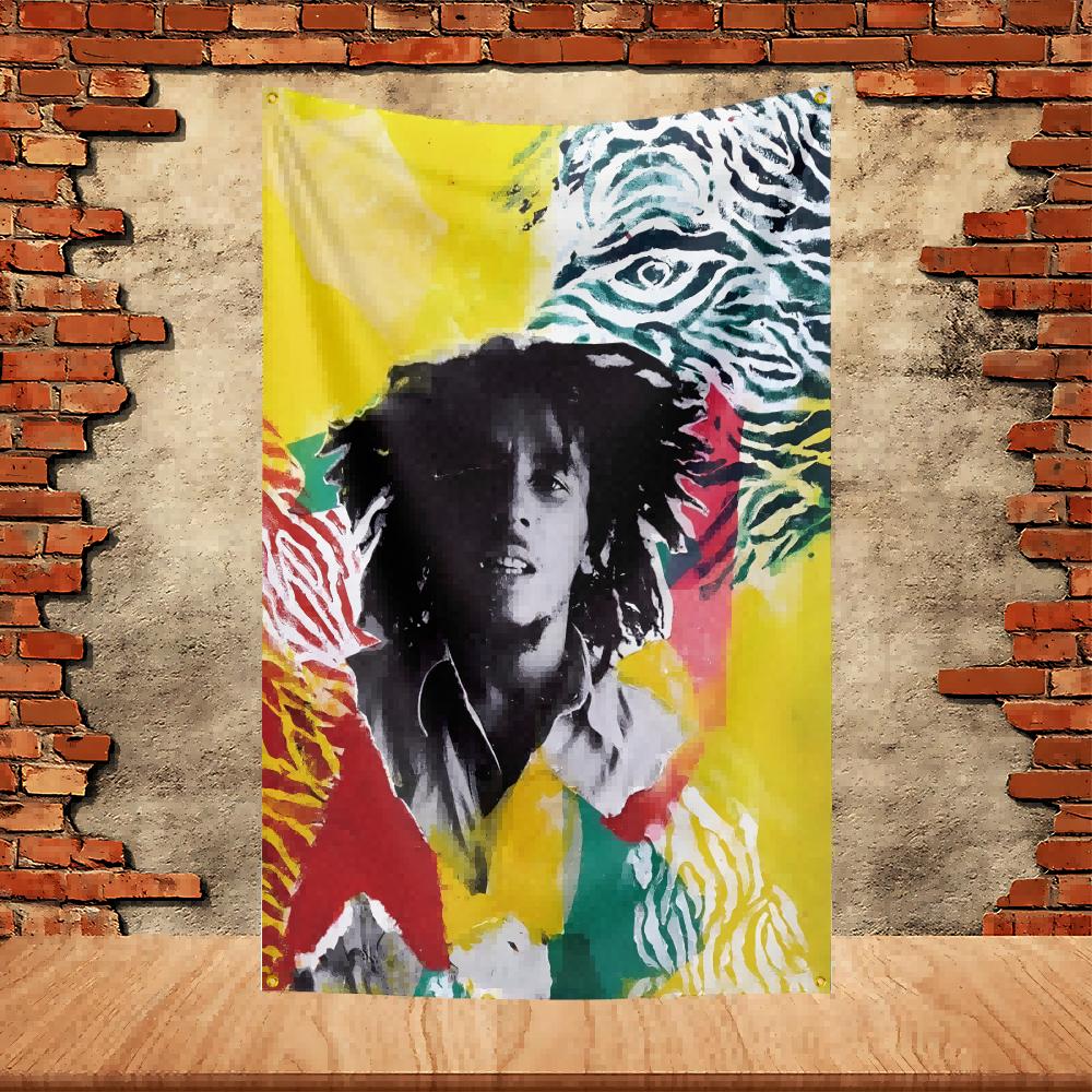 Bob Marley Band Party Flag Polyester Printed Flag Banner Tapestry for Garden Garage Decoration Concert Flag