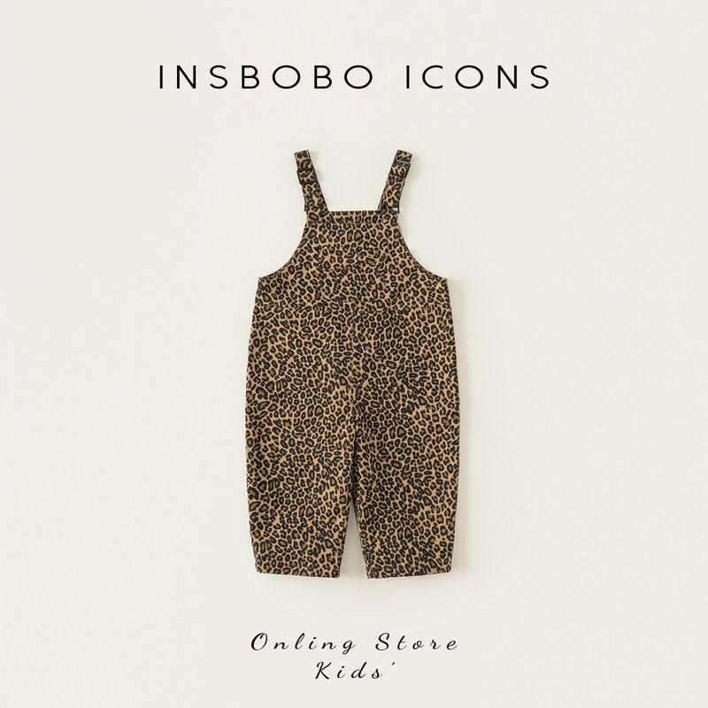 Insbobo Girls  Pants Boys  Leopard Print Overalls 2026 Spring New Children s Pants Baby Spring Outfit Leopard Print 120
