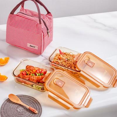 EKCO 640ML Amber Glass Food Storage Container 2-Piece Set
