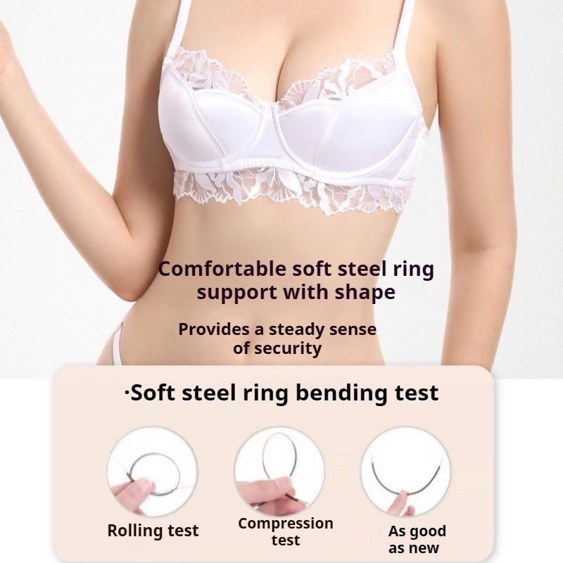 Französisches Sexy Dessous-Set für Damen Sexy Push-up-BH Reine Spitze Anti-Hänge-BH Atmungsaktive Slips
