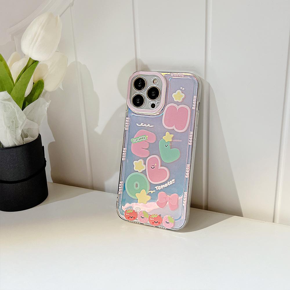 Colorful Laser X Suitable for Iphone17 Apple 16 Mobile Phone Case 12pro Max All Inclusive 11 Silicone 15XR