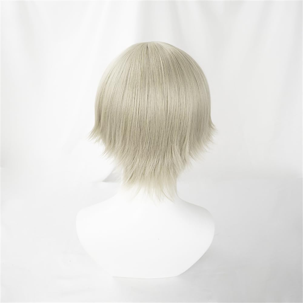 RyuuCos Versatile Full Gold Wig for Heat Heat School Cultural Festival Wig, Wig, Men's, Women's, Short, Straight, Gray, Men, Women, Resistant,