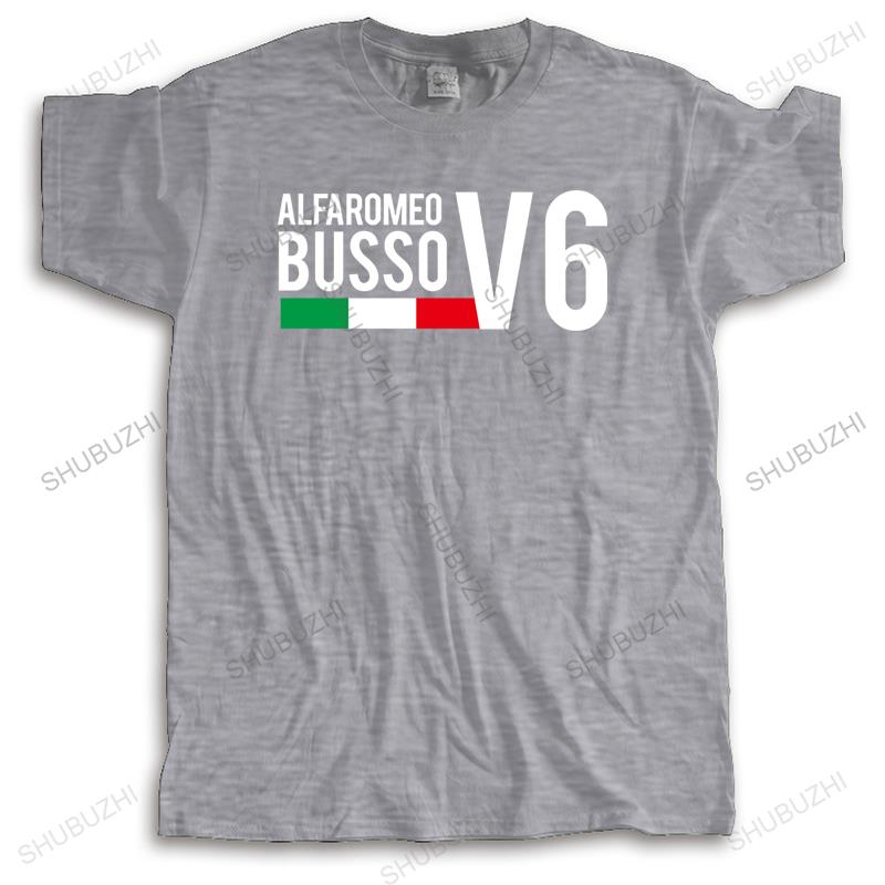 Mens luxury cotton T shirt mens summer tshirt ALFAROMEO BUSSO V6 fashion t-shirt men casual cool tops euro size boys gifts