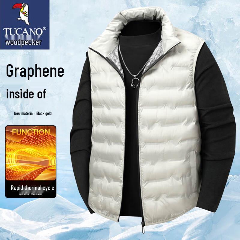 TUCANO Men's Fall/Winter Thick Fleece-Lined Warm Windproof Vest