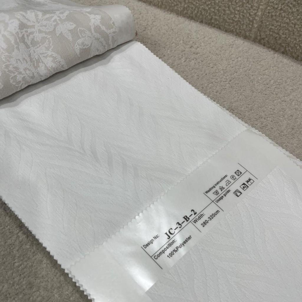 Cream Chenille Jacquard Wavy Sheer Curtains - High-End Translucent, Not See-Through, Ready-Made for Living Room, Korean Style