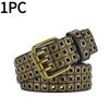 1PC Alloy Pin Buckle Punk Style Rivet Belt Jeans Belt All-match Unisex Gothic Waist Strap Belt Accessories Plus Size