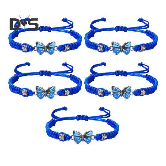 

1/2/5/10 шт. Синий браслет дружбы женский регулируемый плетеный веревочный узел защита счастливый браслет дружбы 5pcs