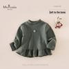 MS.PUALA Girls' Autumn Polka Dot Embroidered Long Sleeve T-Shirt