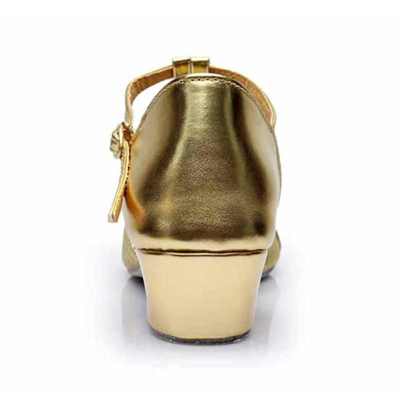 Low Heel 3.5cm Girls Kids Latin Dance Shoes Sequins Salsa Modern Tango Party Ballroom Dancing Shoes