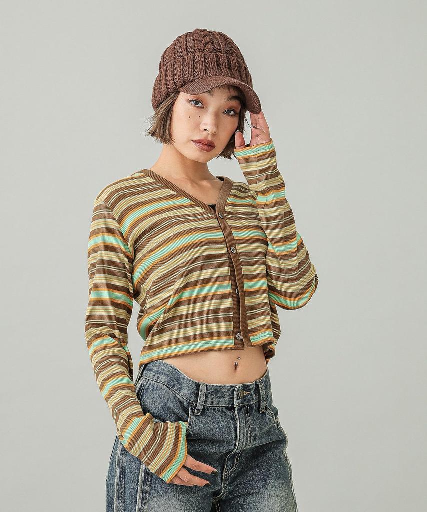 [X-girl] KNIT CASQUETTE Cap for Women, BROWN