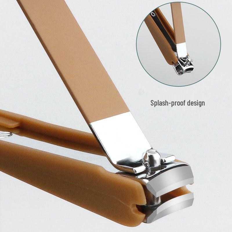 Coffee Color Stainless Steel Anti-Splash Nail Clipper Set for Home Manicures