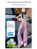 Women's Pink Plaid High-Waist Wide-Leg Pants - 2025 Collection