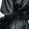 Gothic Studded Belt for Women Slightly Adjustable Clasp Double Row Hole Nonslip Design PU Leather Waistband